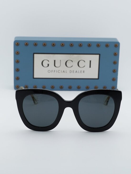 Gucci GG0564S 001 Women Cat Eye Sunglasses - Black / Grey main image 8